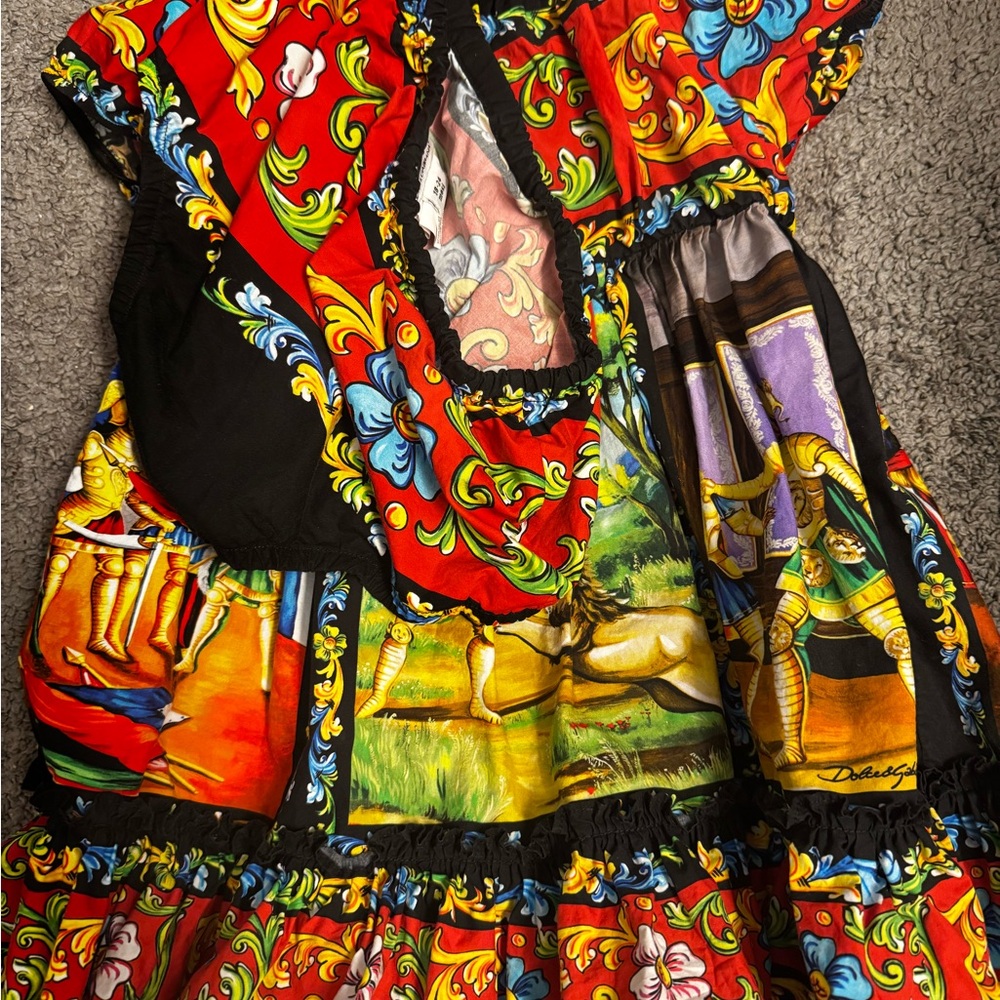 DOLCE & GABBANA Multicolor Masterpiece Dress with bloomers size 18-24 month. - Picture 16 of 16